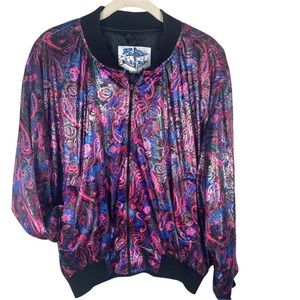 Vintage Pacific I.D Paisley Zip up Bomber Jacket